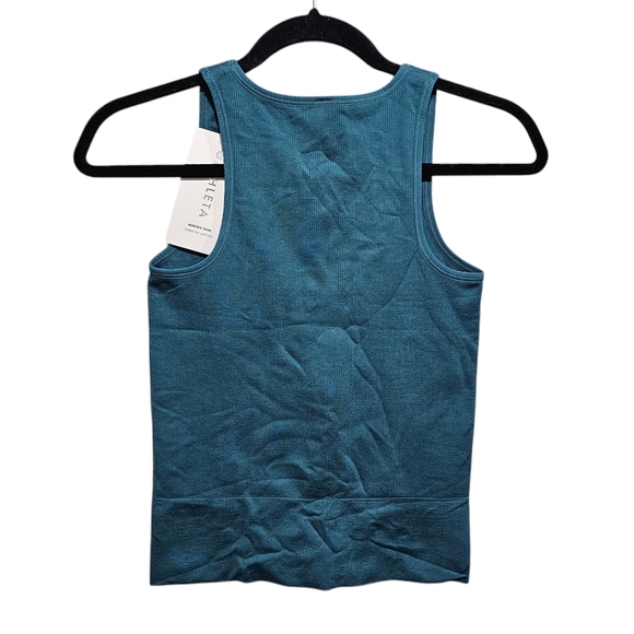 Athleta Women’s Aurora Seamless V-Neck Tank Top Turquoise Ribbed Size‎ X-small - Picture 4 of 6